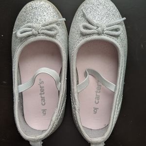 Silver glitter ballet flats
